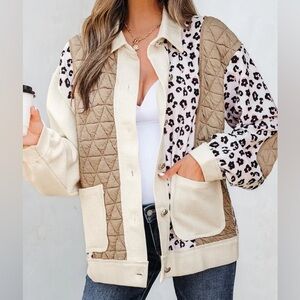 Leopard Print Quilted Women's Jacket
